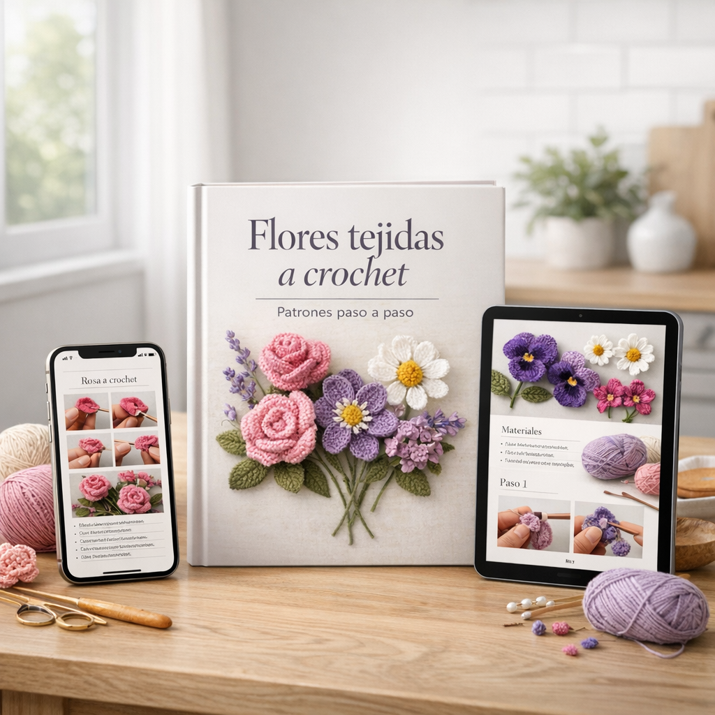 🌸 Flores tejidas a crochet - Guia paso a paso